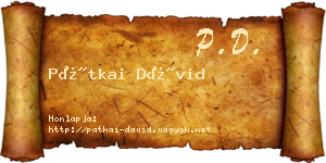 Pátkai Dávid névjegykártya