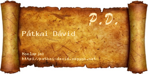 Pátkai Dávid névjegykártya